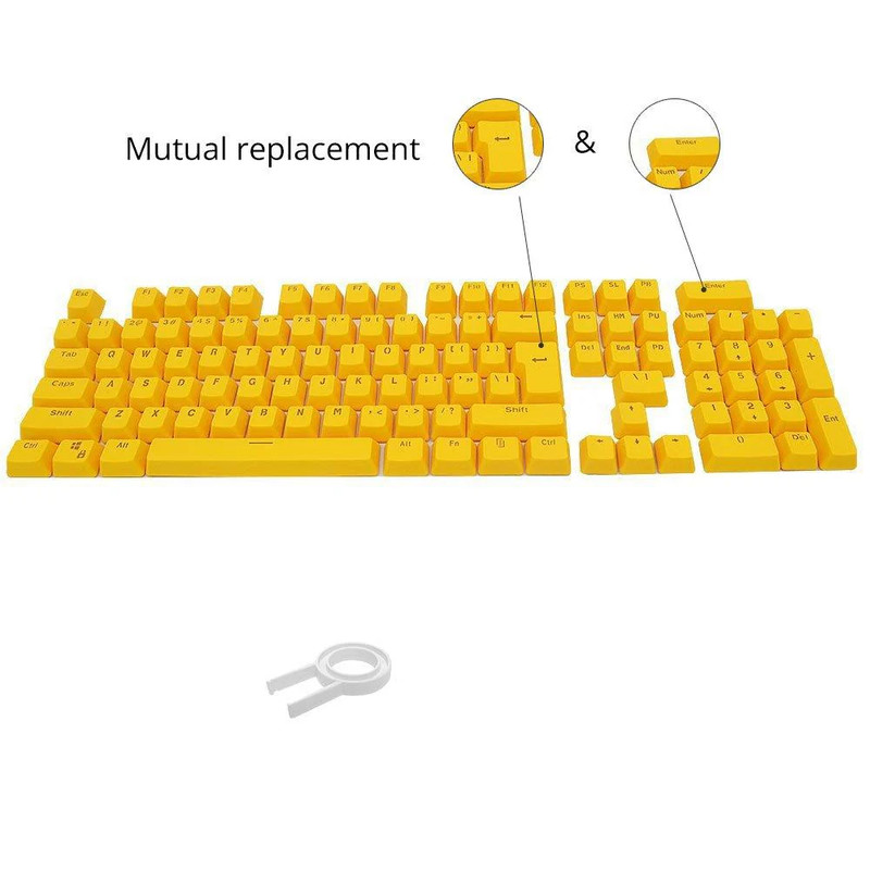 Bossi 104 Key PBT Keycaps - Yellow - أكسسوار لوحة مفاتيح